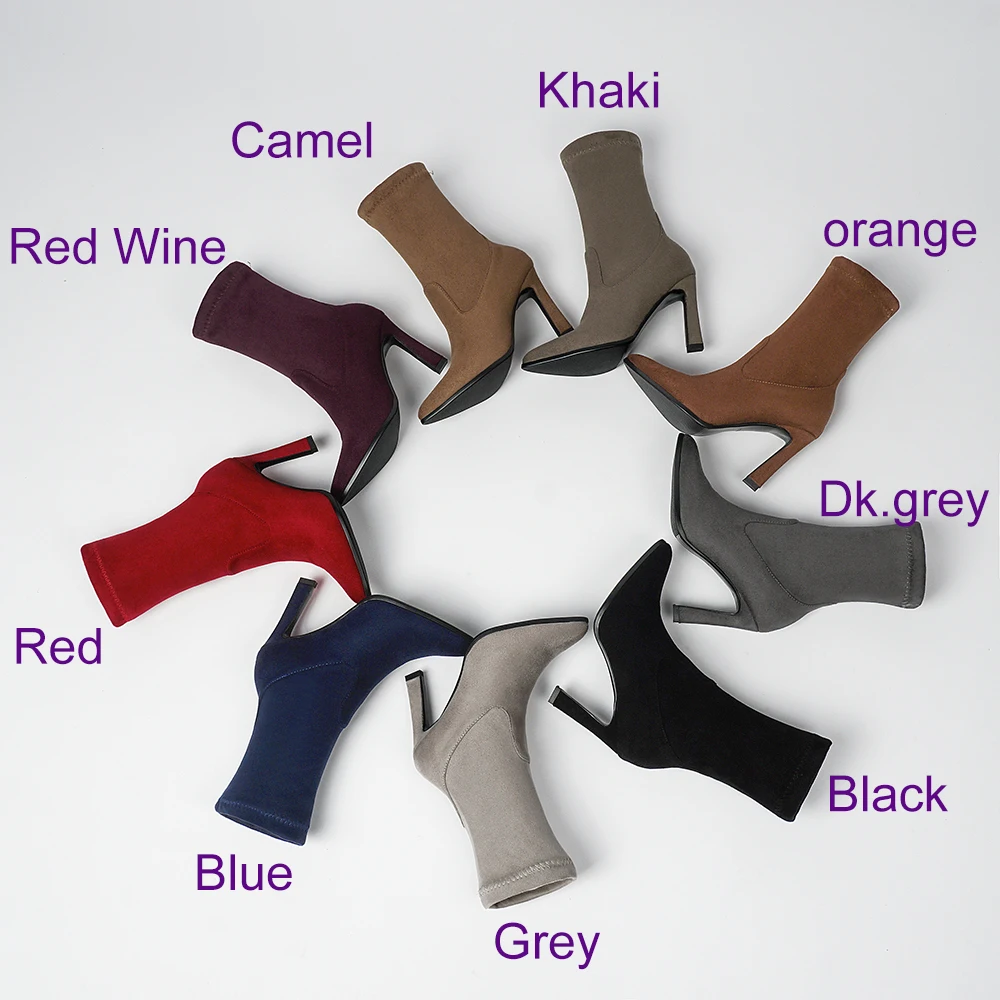 Женские сапоги-носки Ботильоны на высоком каблуке с леопардовым принтом модные