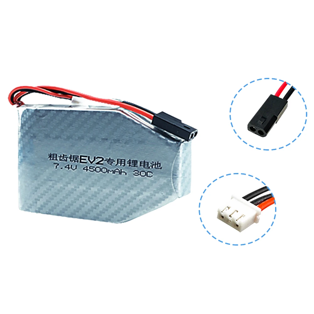 

High Capacity 2S Lipo Battery 7.4V 4500mAh 30C li-po battery 2S1P 5500 Connectors for RC EV2 Tank RC Car Toys DIY Battery
