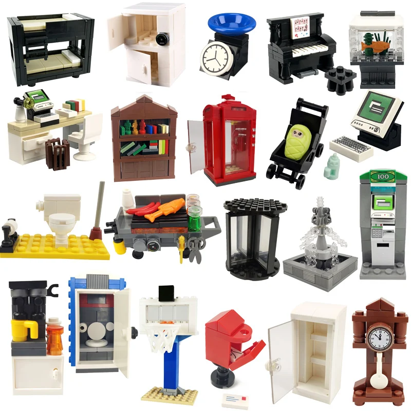 Фигурки друзей туалет банкомат телефонная коробка часы-пианино книжная полка