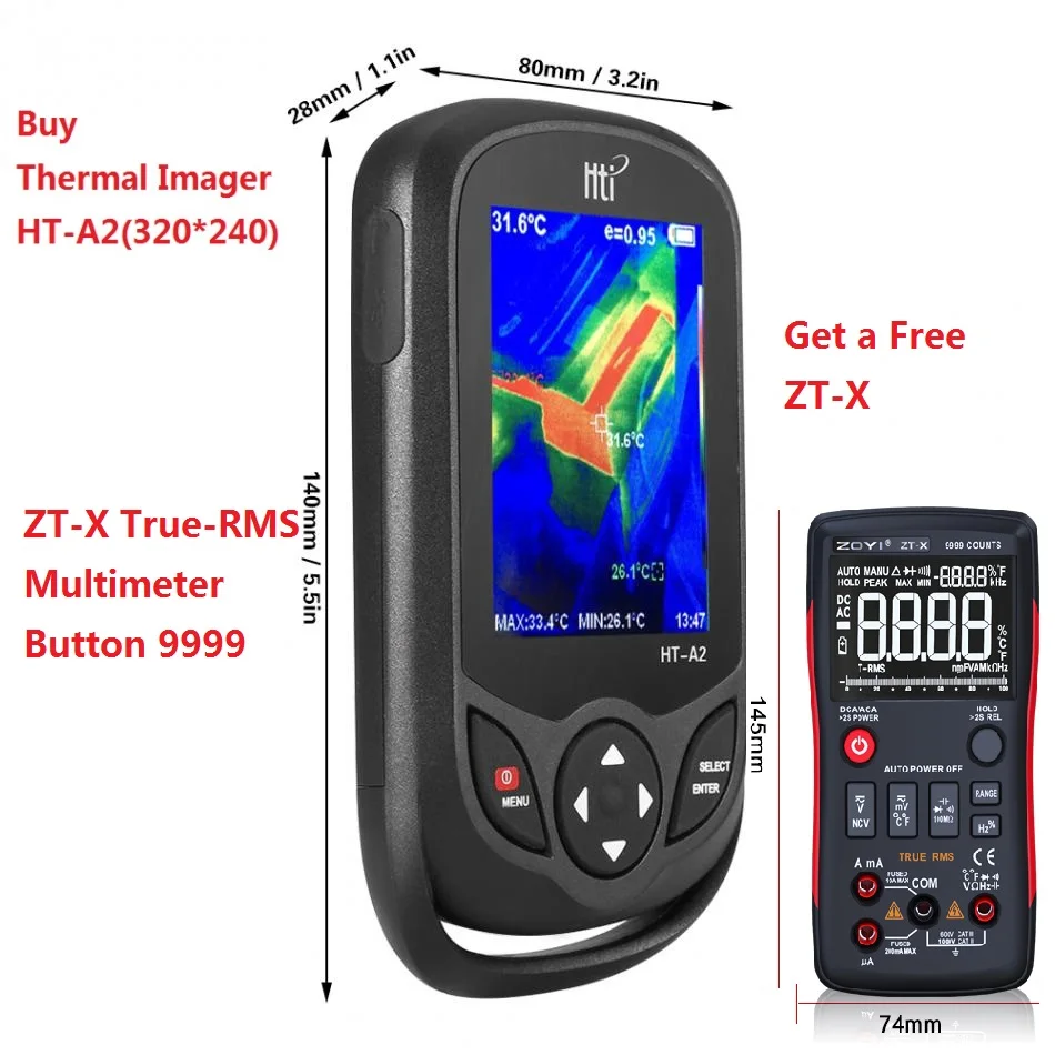 HT-A2 free ZT-X Портативная HT-A1 TFT дисплей экран тепловая инфракрасная Imager камера 320*240 HT-A2 обновления для охоты на открытом воздухе - Цвет: HT-A2 free ZT-X