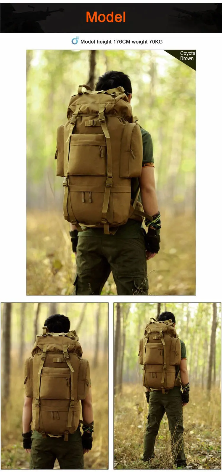 SINAIRSOFT, мужской военный рюкзак, водонепроницаемый нейлон, большая сумка, многофункциональная камуфляжная упаковка, 65л, рюкзак, тактическая сумка
