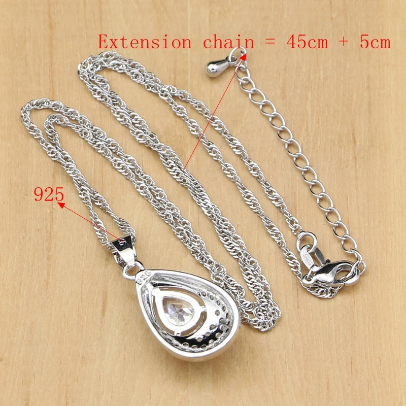 Ювелирные изделия для невесты из натурального серебра 925 пробы с белым фианитом