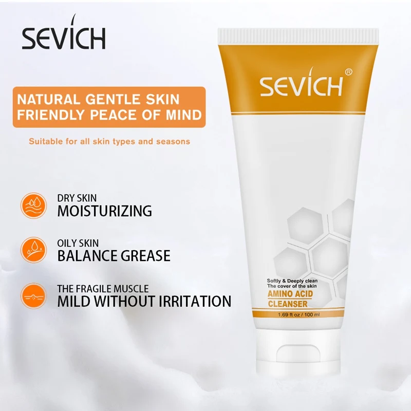 Sevich 100 мл аминокислота увлажняющий очищающий крем для лица пор средство мытья