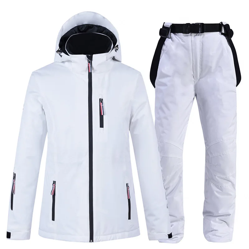 

New men's and women's white suit winter outdoor snowboard and double-board ski pants ski suit couple suit