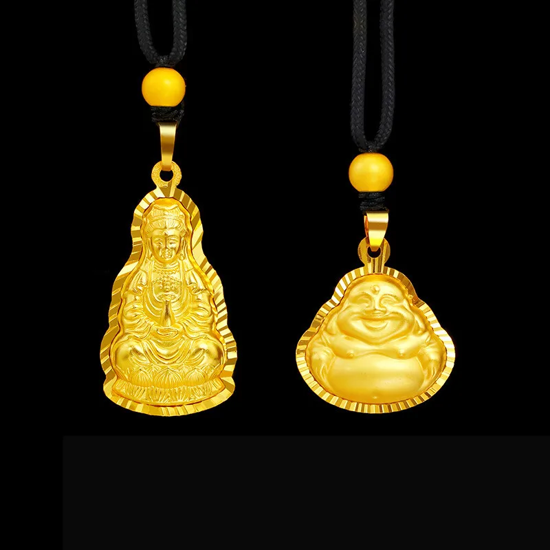 

Charms Buddha Copper 24K Gold Buddhism Buddha Pendant Necklace for Men Women Jewelry Buddhist Statue Accessories