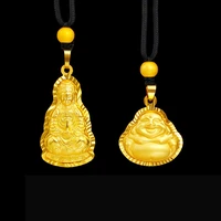 charms buddha copper 24k gold buddhism buddha pendant necklace for men women jewelry buddhist statue accessories