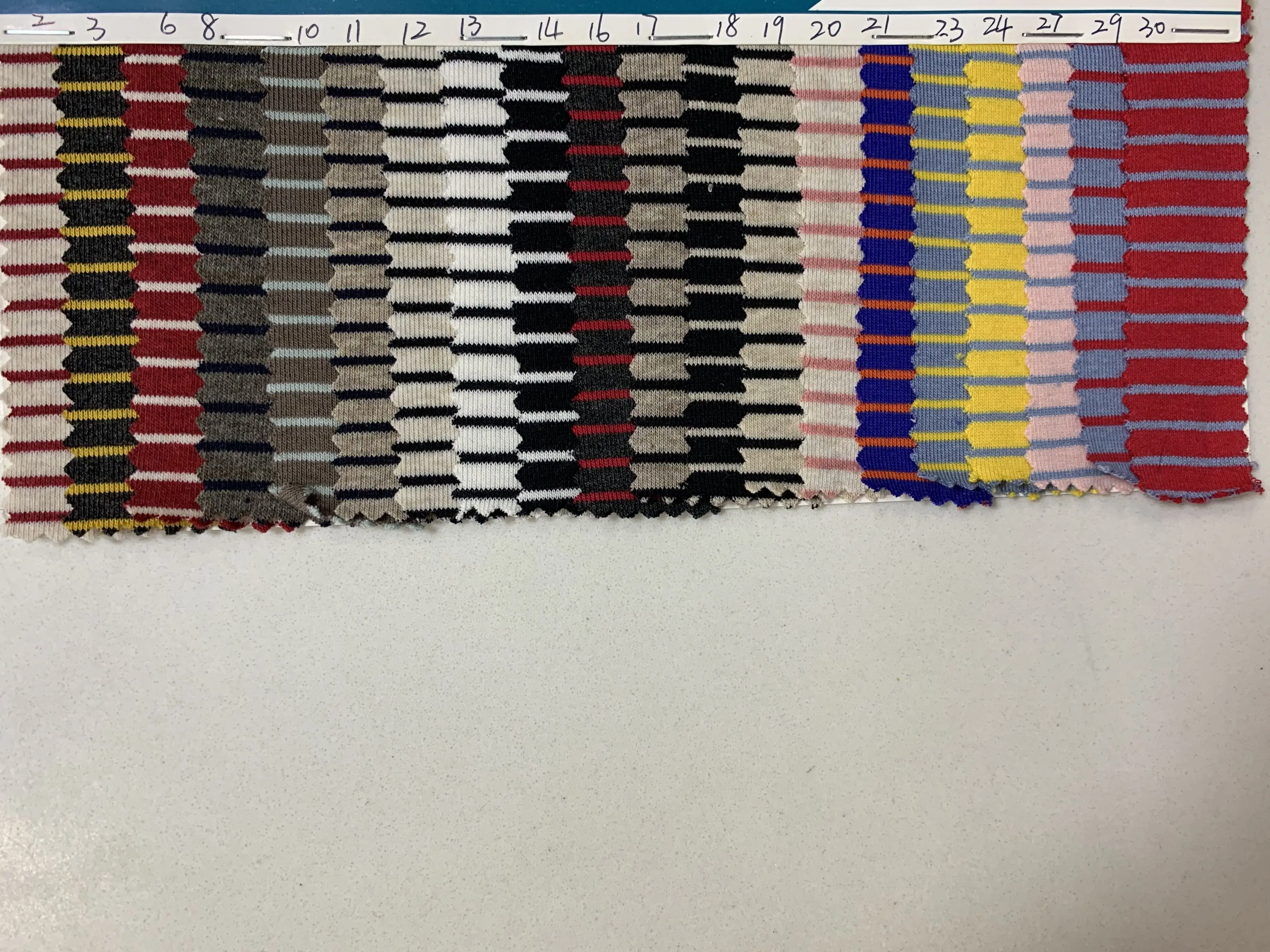 Оптовая продажа с фабрики прямая полоса 1*1 рубчик трикотажная ткань F522 #