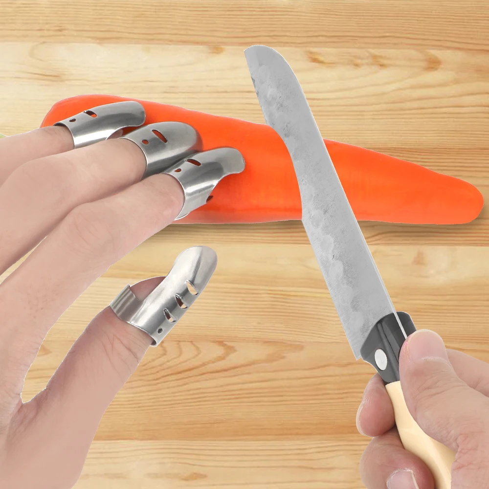 

Cooking Cutting Tools Stainless Steel 4pcs/set Finger Protector For Using Knife Finger Guard Kitchen Accessories