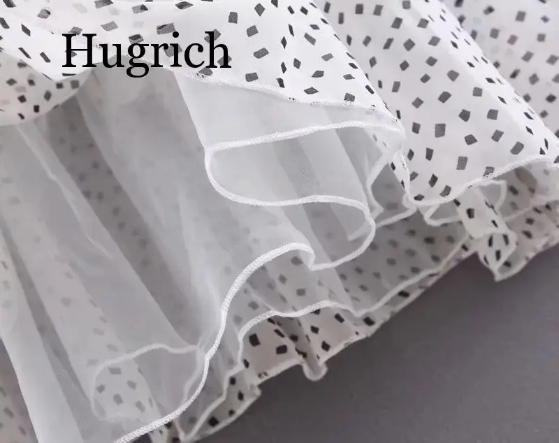 

2020 Dot white mesh ruffles summer dress Sexy off shoulder chiffon party dress Women elegant boho beach dress robe femme