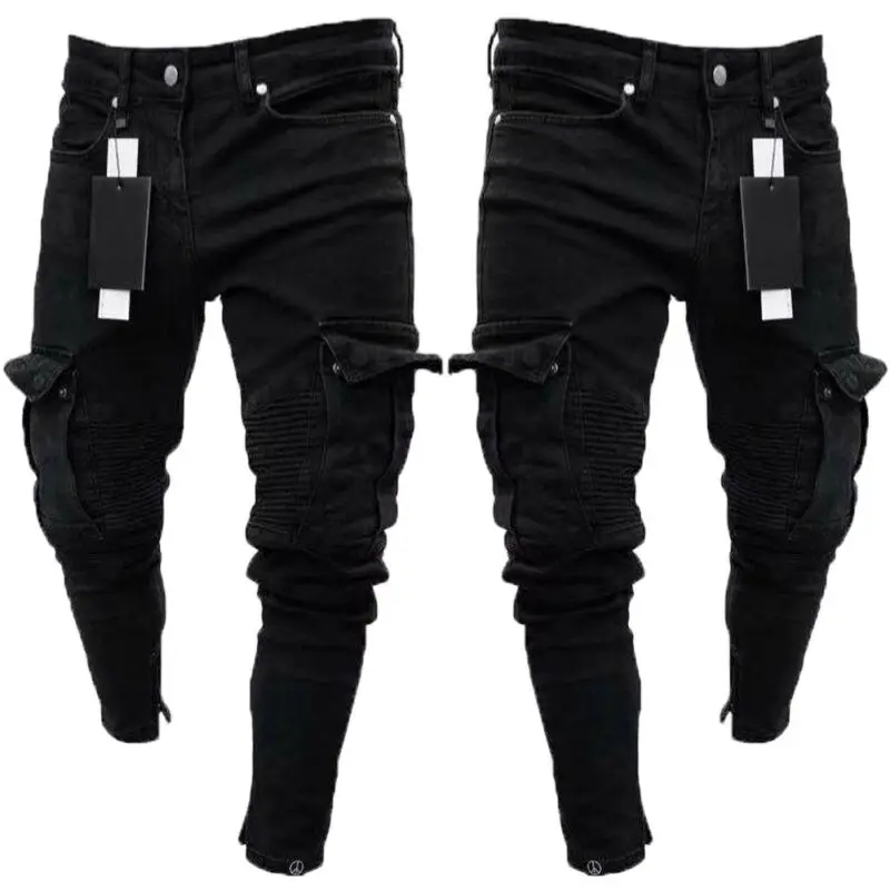 

Goocheer Long Pencil Pants Ripped Jeans Slim Spring Hole Men's Fashion Thin Skinny Jeans Men Hiphop Trousers Clothes Clothing