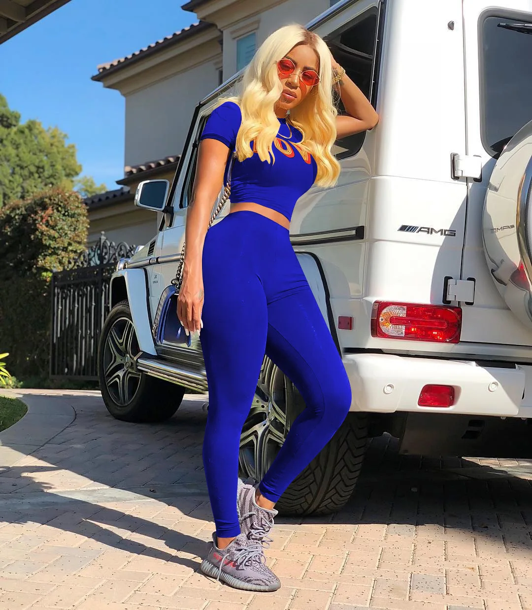 

Print Letter Love Crop Top Suit Set 2022 Women Tracksuit Two-piece Sport Outfit Jogging Sweatshirt Fitness Lounge Sportwear
