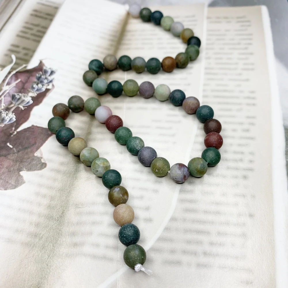 Акция натуральный матовый польский круглый индийский агат разделитель