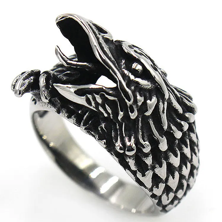 

BAECYT Stainless Steel Men Ring Eagle Punk Rock Hip Hop Personality For Biker Male Boyfriend Jewelry Creativity Gift Wholesale