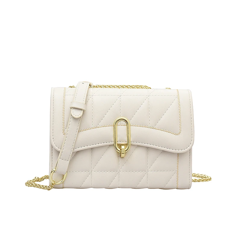 

Embroidery Thread Small PU Leather Crossbody Flap Bags for Women 2021 Simple Fashion Luxury Chain Shoulder Handbags