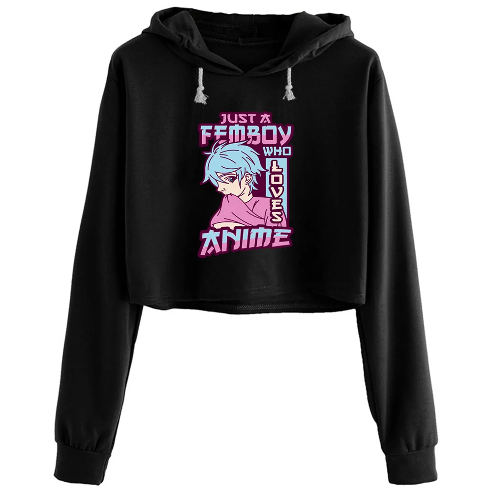 

Anime Gay Boy Yaoi Design For A Femboy Crop Hoodies Women Goth Grunge Harajuku Anime Pullover For Girls