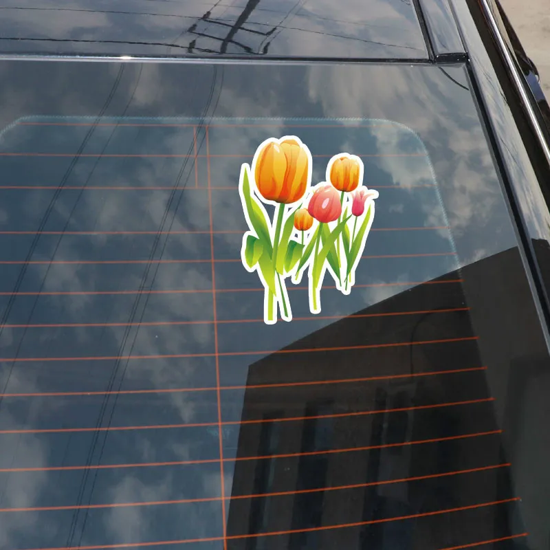 EBdecal Interesting Tulip Decor Colored For Auto Car/Bumper/Window/Wall Decal Sticker Decals DIY CT11448 | Автомобили и мотоциклы