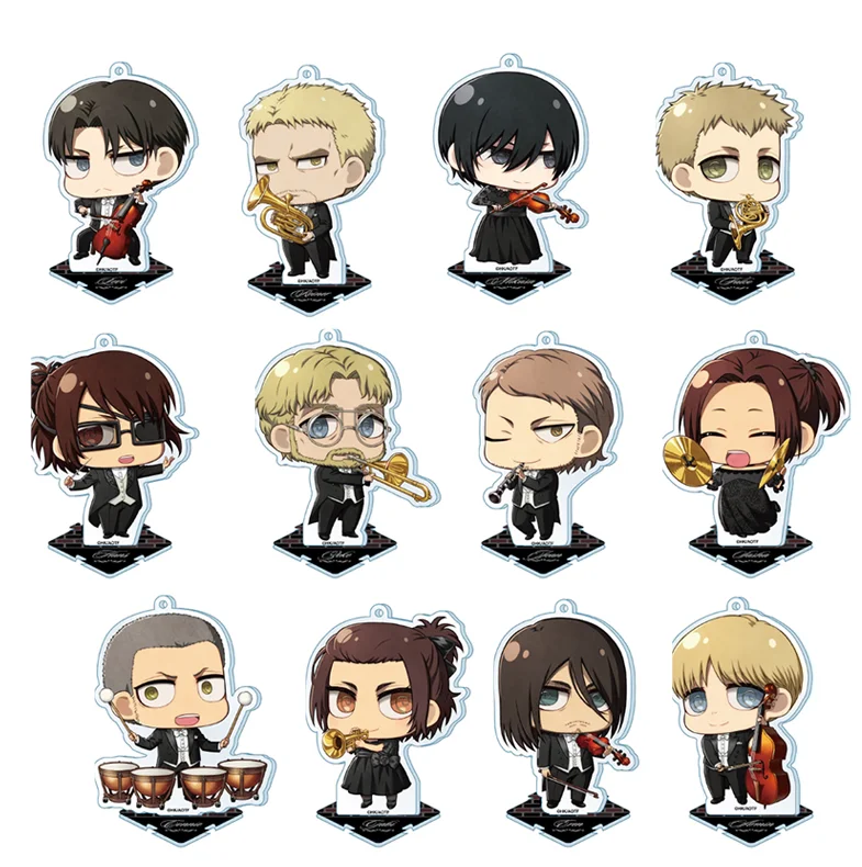

Anime Attack on Titan Shingeki no Kyojin Armin Arlert Musical instrument Acrylic Keychain Cartoon Stand Model Figure Pendant