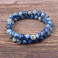 natural bracelet 8mm blue k2 stone beads bracelet bangle for diy jewelry women and men giving present amulet accessories