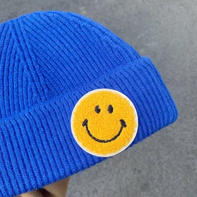 Winter  Women Smiling Hat Beanie Smiley Knitted Woolen Hat Smilely face cap colorful 8