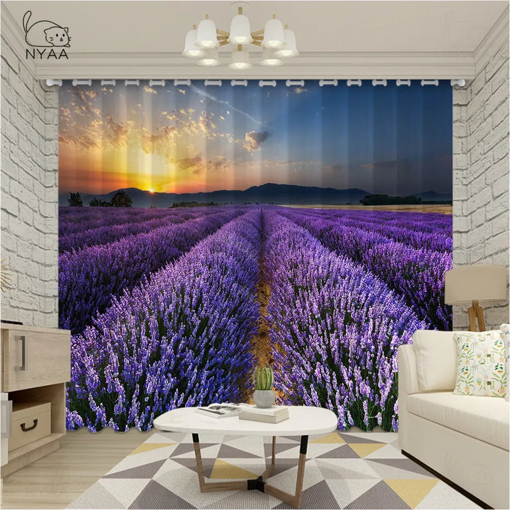 Фиолетовая лаванда для гостиной балдахины оконные шторы спальни внутренний