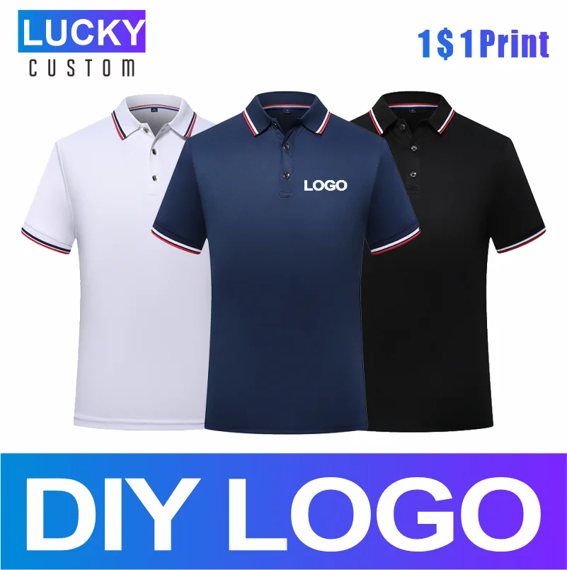 

Men'S Short-Sleeved Polo Custom Printed Embroidered Logo Business Casual Solid Color Lapel Top 4xl