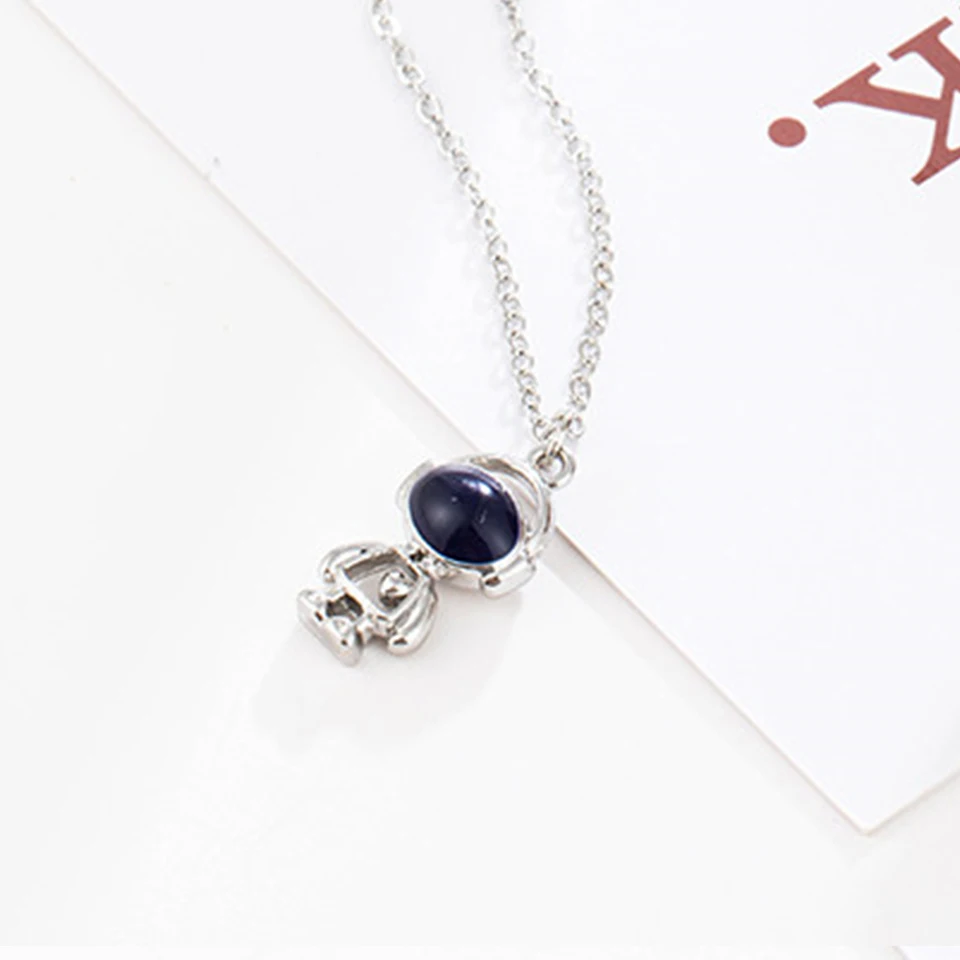 Модное милое ожерелье с подвеской в виде сердца астронавта для женщин мужчин