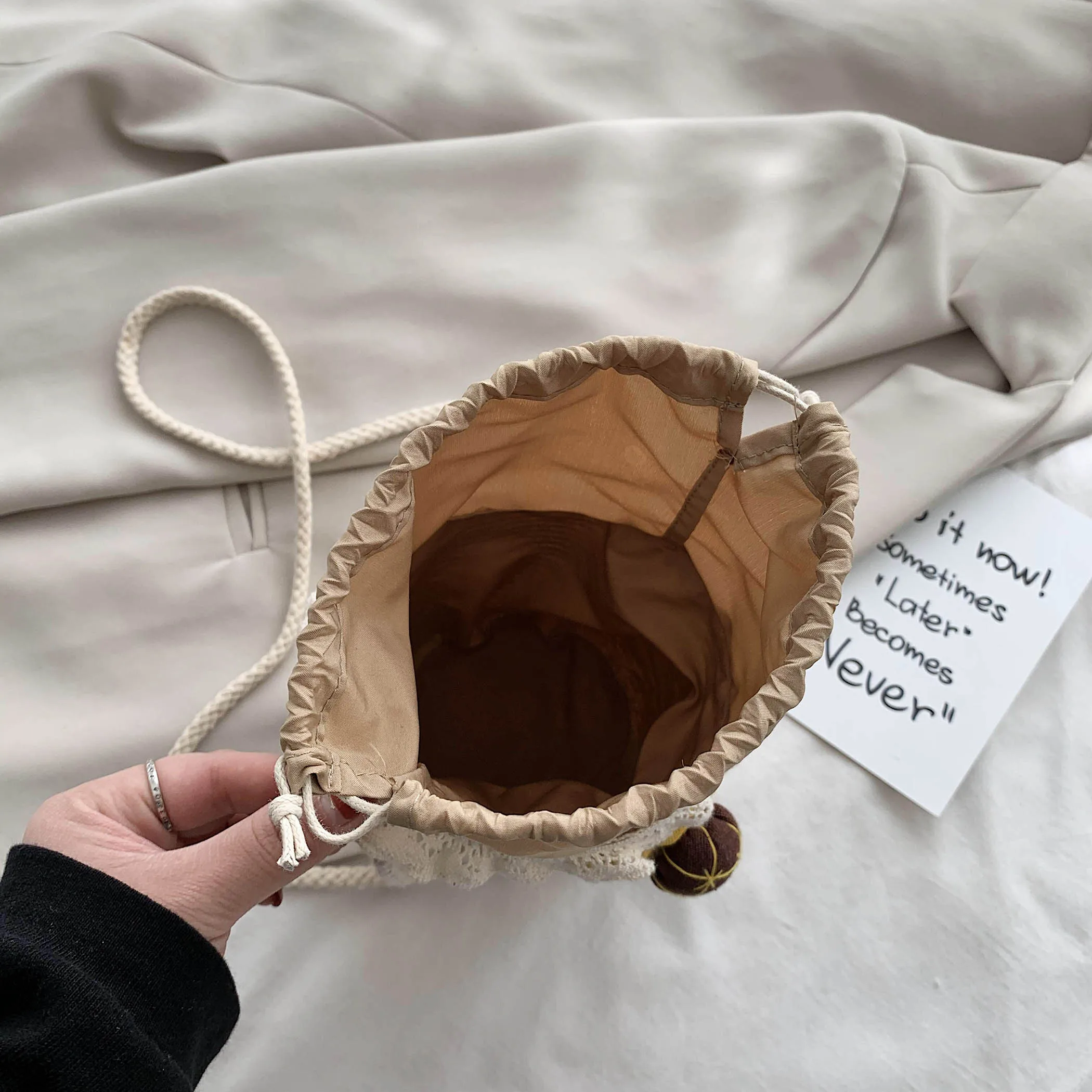 Сумка-ведро из искусственной соломы с цветами летняя пляжная сумка-мессенджер