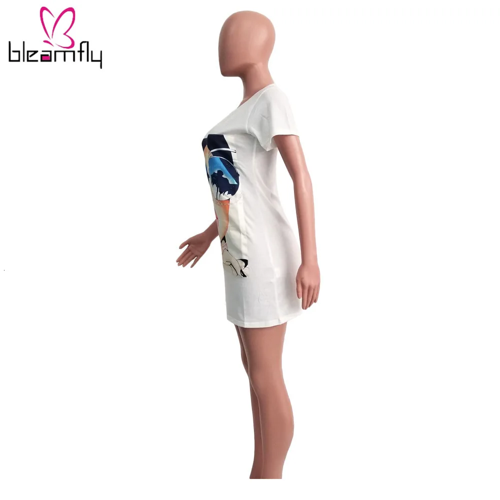 2019 женское летнее приталенное мини платье футболка с коротким рукавом и круглым