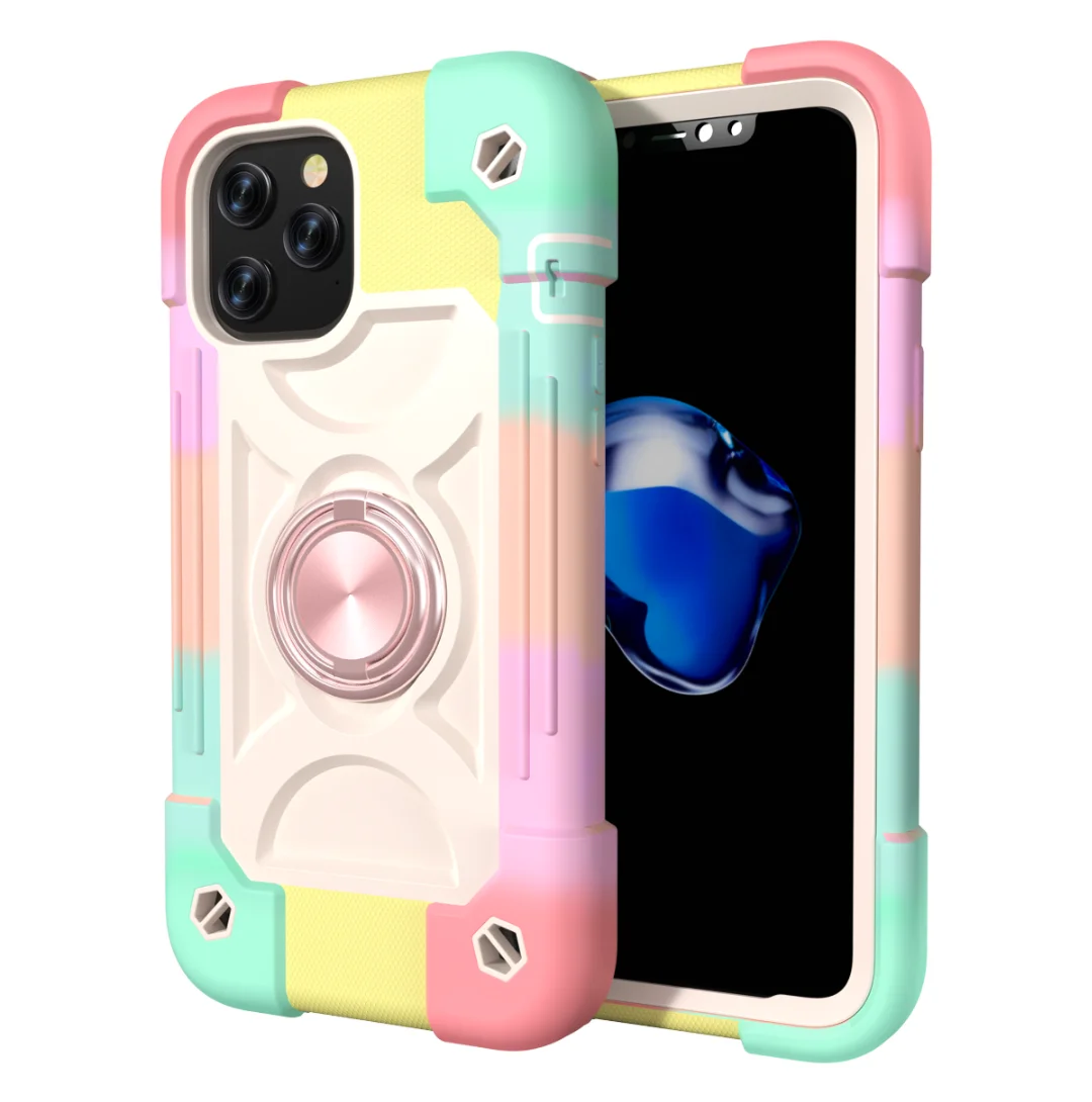 

Чехол для iPhone 12 Pro Max 11 Pro XS Max XR X 8 7 6 6s Plus SE, чехол с металлическим кольцом-подставкой, магнитный автомобильный держатель для телефона iPhone 13