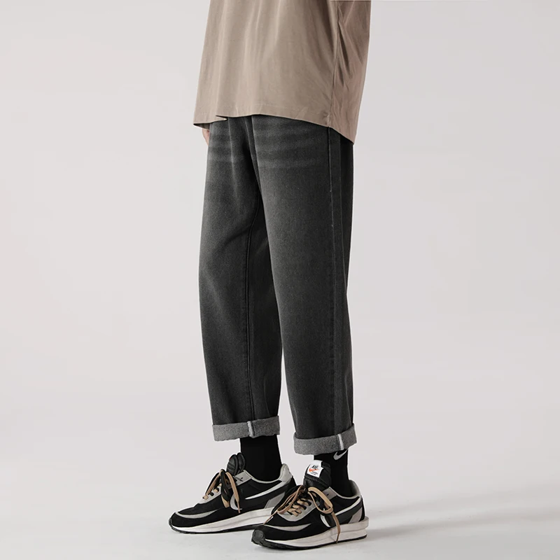 Summer Wide-leg Jeans Men's Fashion Retro Baggy Harajuku Jeans Men Streetwear Loose Hip-hop Straight-leg Denim Trousers Mens