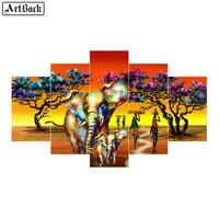 five spell diamond painting elephant african autumn landscape full square 5d diamond mosaic embroidery living room decorative