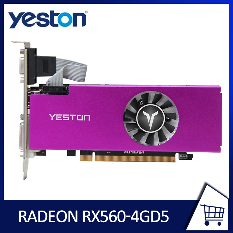 

YESTON RX560 4GB Video Cards AMD Radeon RX 560 4GB Graphics Screen Cards GPU Desktop Computer For Cyperpunk 2077 Game Videocard