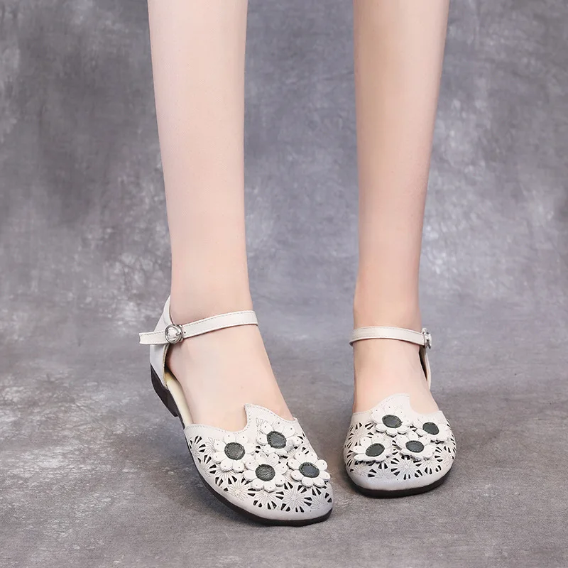 Сандалии женские из натуральной кожи модные роскошные Босоножки с открытым