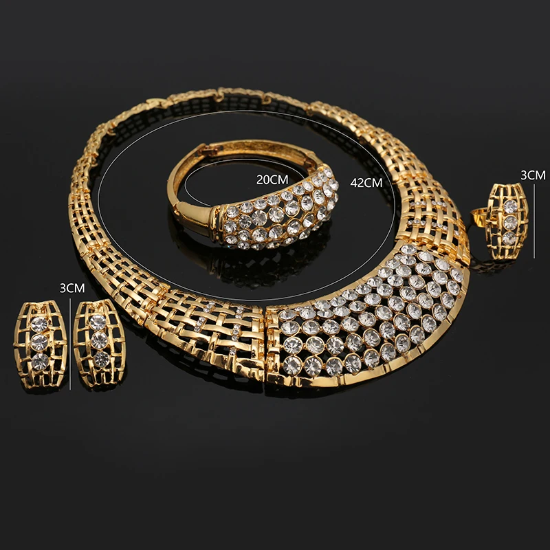 

Fani nigerian wedding woman accessories jewelry set Wholesale fashion african beads jewelry set dubai gold Bridal jewelry set