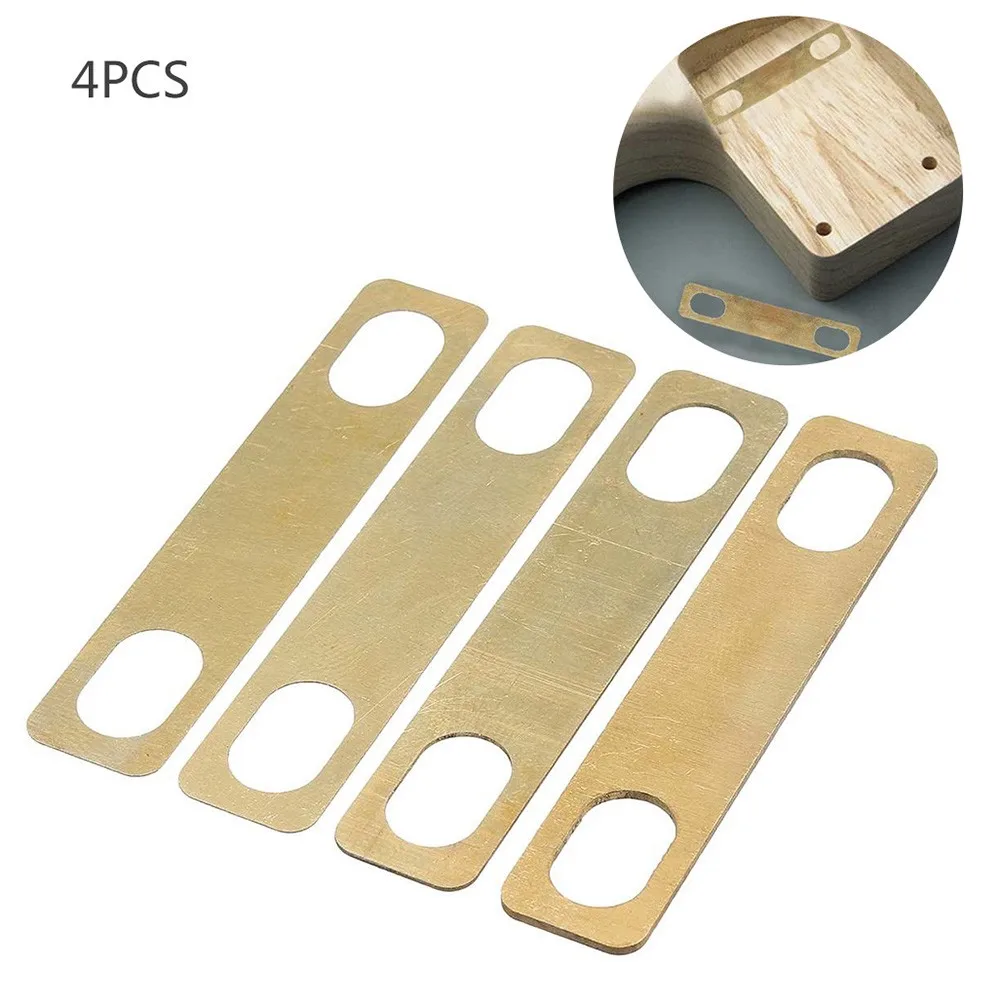 

4 Pcs High Quality Replacement Heightened Reinforcement Plate Gasket Bass Brass Gasket Guitar Neck Gasket Connection Accessories