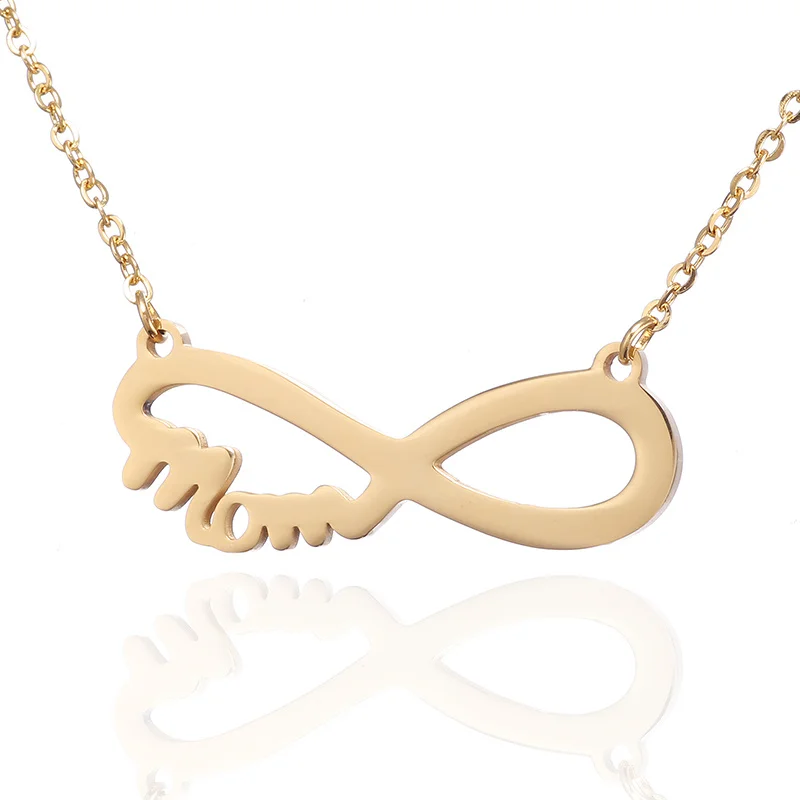 

AMORUI mama mom Letter Necklace Stainless Steel Alphabet Necklaces Pendants Heart Gold/Silver Color Mother's Day Gift Jewelry