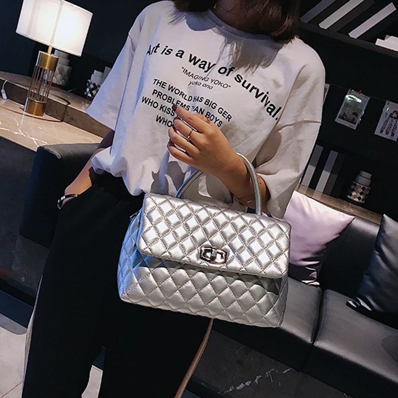 

Small Women Diamond Lattice Handbags Soft Pu Leather Crossbody Bags Fashion Flap Shoulder Messenger Bag Vintage Tote Bags
