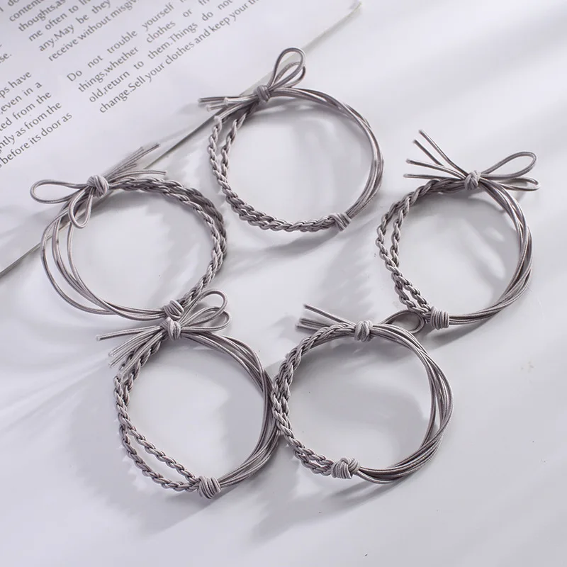 

20pcs Basic braided braided hair rope handmade knot braided head rope tied hair rubber band women clip wholesale