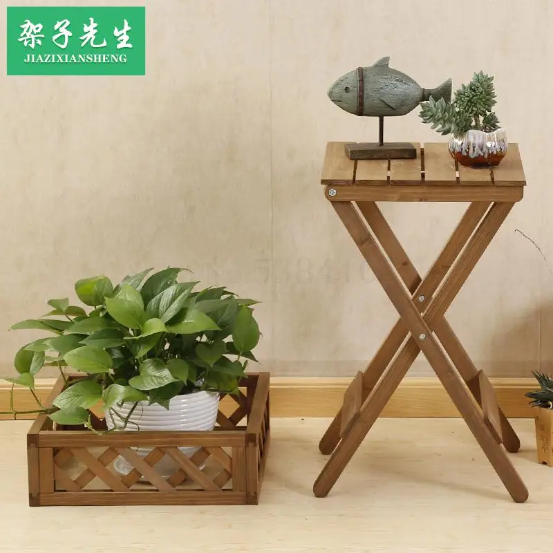 Твердой древесины балкон Гостиная Цветочная корзина Подставка Кронштейн