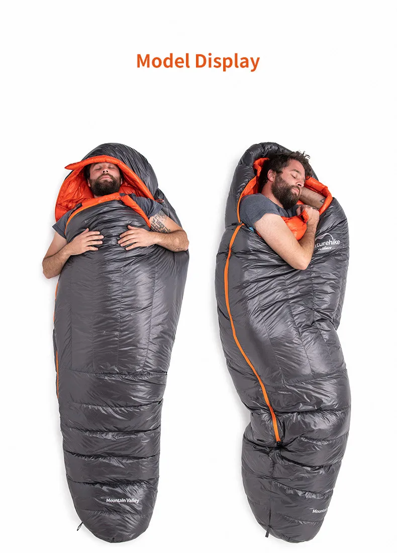 Naturehike Sleeping Bag 90% Filled Goose Down Mummy Thicken Windproof Warm Winter Down Sleeping Bag Ultralight 800FP