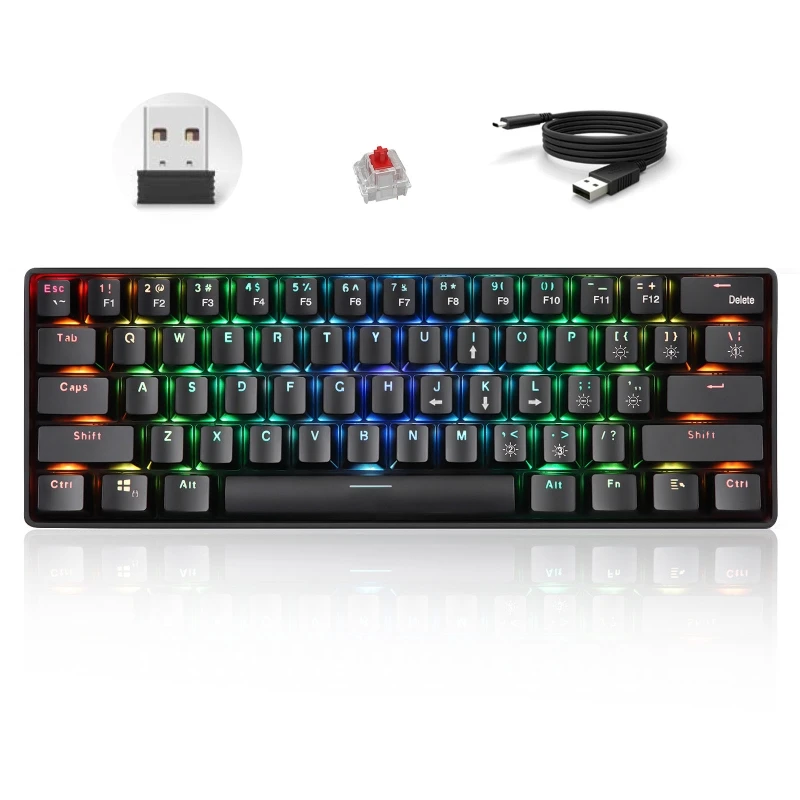

61Keys USB 2.4G Wireless Dual Mode Mechanical Keyboard Backlit Gaming Keyboard