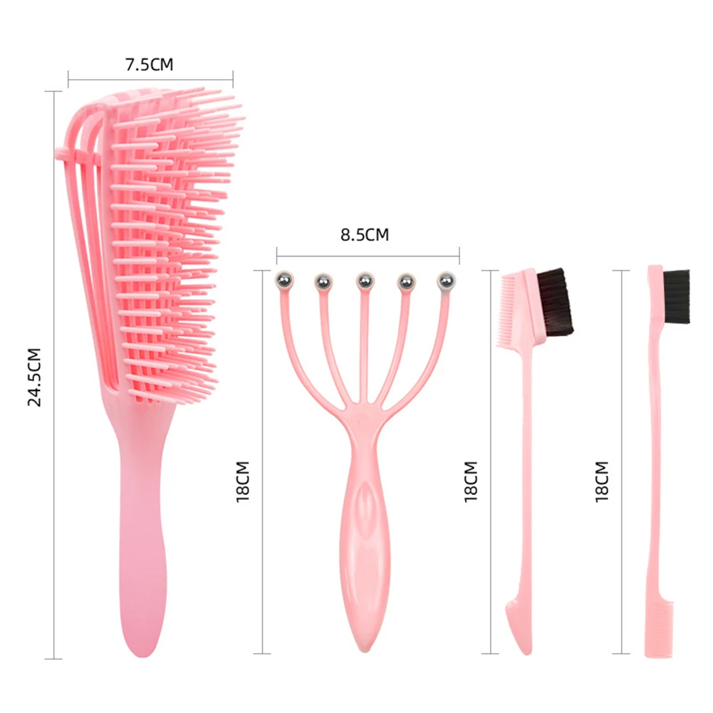 

3pcs Massage Comb Kit Detangling Octopus Comb Massage Claw Eyebrow Brush Scalp Massage Comb Kit Hairdressing Hair Care
