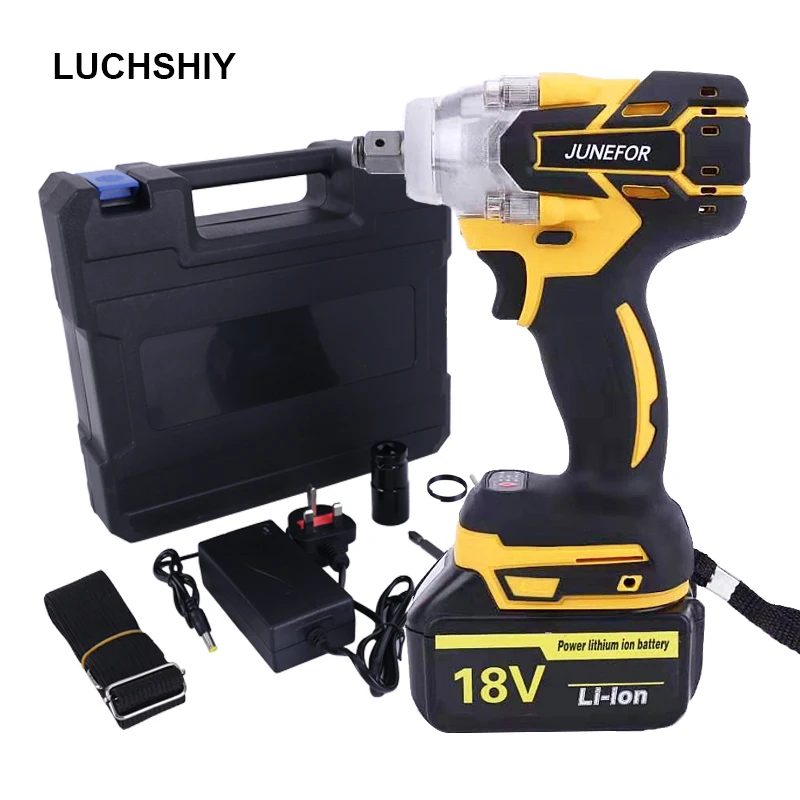 18 в 4000 мАч бесщеточный аккумуляторная ударная Электрический гаечный крутящий