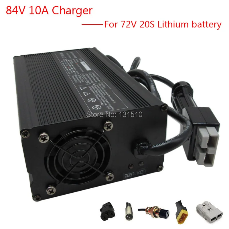 900W 72V 10A литий зарядное устройство Выход 84V 10A зарядное устройство используется в течение 72V 20S литий-ионный аккумулятор, фара для электровелосипеда в батарейный блок DHL