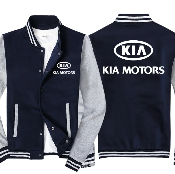 

2021 NEW Baseball Jacket Spring Autumn Fleece Cotton Slim Fit Jacket KIA Car Logo Sweatshirt Fashion Hip Hop