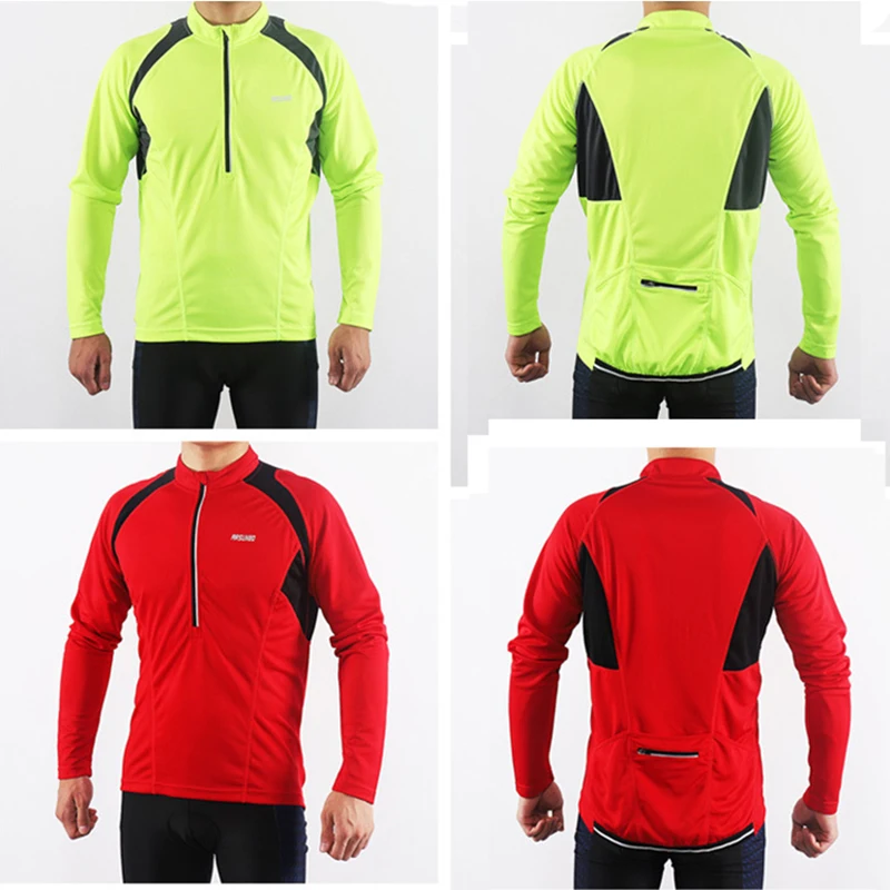 

ARSUXEO Bike Jersey Reflective MTB Jersey Breathable Long Sleeve Cycling Jersey for Men Quick Dry Bicycle Clothing