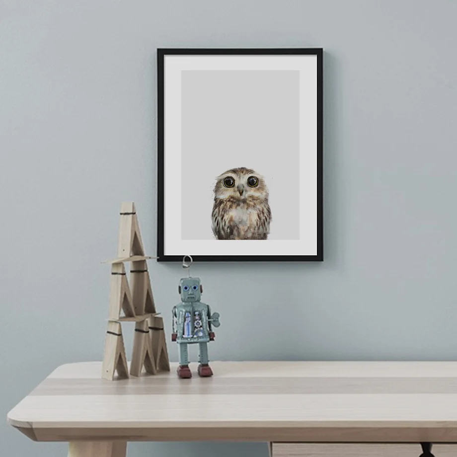 Настенные художественные принты акварельные животные лиса олень кролик волк