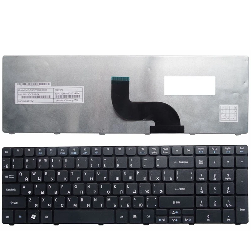 Русская клавиатура для ноутбука Acer eMachine E440 E640 E640G E642 E642G E442 E442G E442Z E442ZG E443 E529 E530 |