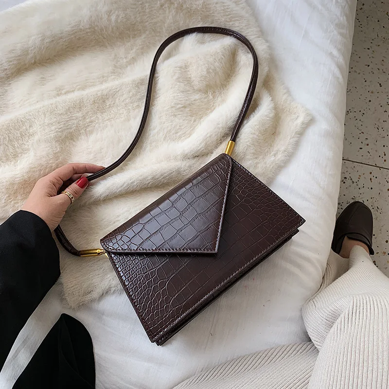 Сумка через плечо из крокодиловой кожи для женщин брендовая дизайнерская