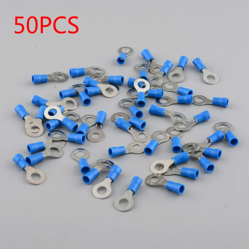 50 шт./партия RV2-6 синий кольцевой изолированный клеммный кабель провода